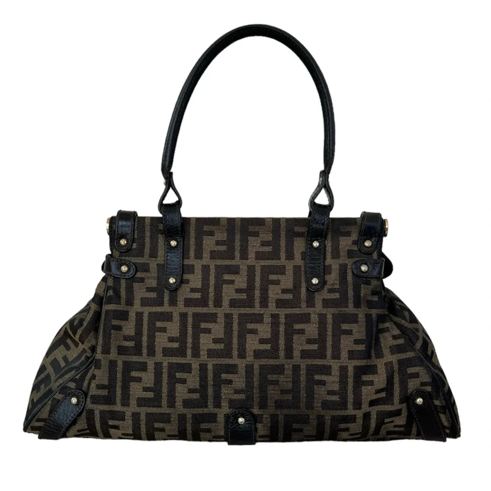 Authentic FENDI Medium Zucca Monogram Canvas Magic Bag in Brown Tobacco Color - Picture 2 of 11